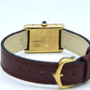 1983/84 Cartier Ladies Tank Mechanical with Unique Burgundy Red / Brown Patina Dial in 925 Sterling Silver Gilt