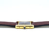 1983/84 Cartier Ladies Tank Mechanical with Unique Burgundy Red / Brown Patina Dial in 925 Sterling Silver Gilt