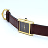1983/84 Cartier Ladies Tank Mechanical with Unique Burgundy Red / Brown Patina Dial in 925 Sterling Silver Gilt