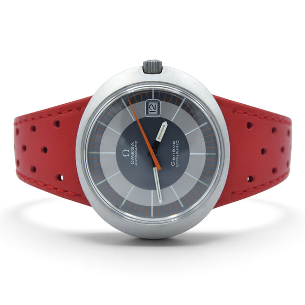 1969 Omega Geneve Dynamic Automatic with Rarer Grey bulls eye Dial 166.039 in Stainless Steel