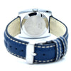 1970s Waltham steel manual-wind retro sleek dress watch with blue dial on blue strap