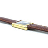 1970s Cartier Tank ladies 925 Sterling Silver Gilt Mechanical Manual Wind with rare black Roman Dial