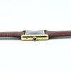 1970s Cartier Tank ladies 925 Sterling Silver Gilt Mechanical Manual Wind with rare black Roman Dial
