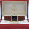 Cartier Ladies classic 1980s Vintage Tank Mechanical Manual Wind watch with Black Onyx- spider web lacquer