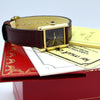 1983/84 Cartier Ladies Tank Mechanical with Unique Burgundy Red / Brown Patina Dial in 925 Sterling Silver Gilt
