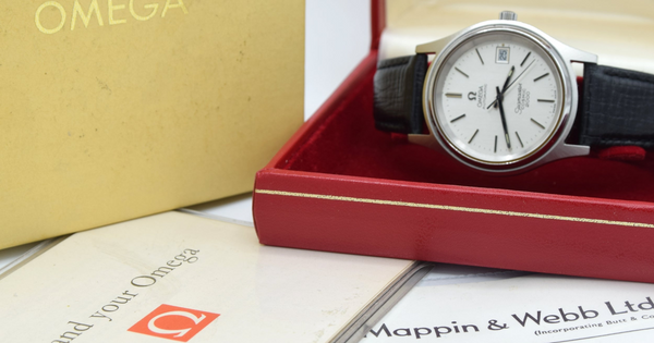 1971-75 Omega Seamaster Cosmic 2000 full set Large Automatic Date Model 166.128 + Box Papers