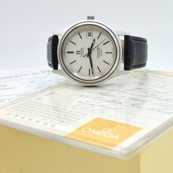 1971-75 Omega Seamaster Cosmic 2000 full set Large Automatic Date Model 166.128 + Box Papers