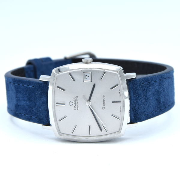 1973 Omega Genève “TV case” ref. 162.0052 – steel automatic – cal. 1012 – silver sunburst dial – original plexi & crown