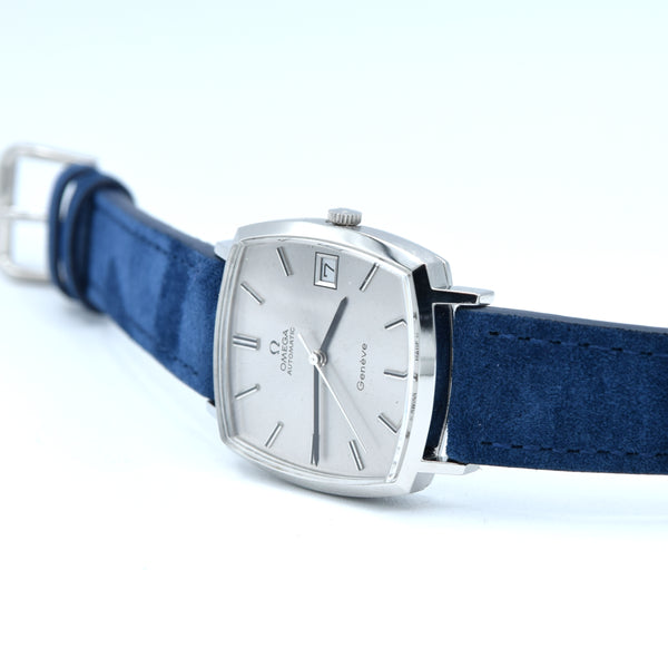 1973 Omega Genève “TV case” ref. 162.0052 – steel automatic – cal. 1012 – silver sunburst dial – original plexi & crown