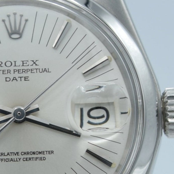 1973 Rolex Oyster Perpetual Date Model 1500 with Rare satin Silver 