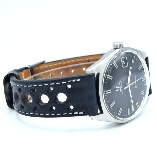 1968 Omega Geneve Automatic Date Model 166.041 original mint matte black dial in Steel Cal 565