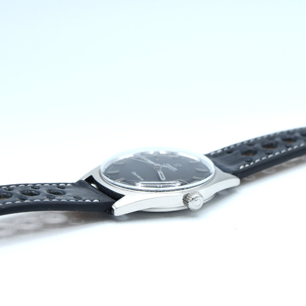 1968 Omega Geneve Automatic Date Model 166.041 original mint matte black dial in Steel Cal 565