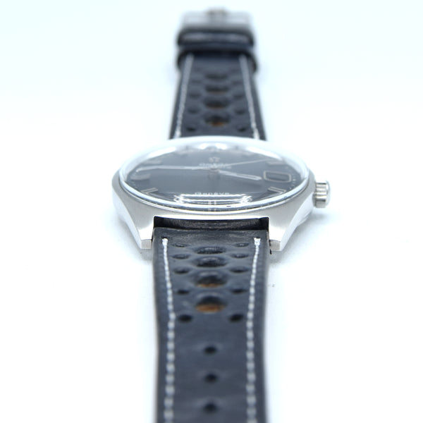 1968 Omega Geneve Automatic Date Model 166.041 original mint matte black dial in Steel Cal 565