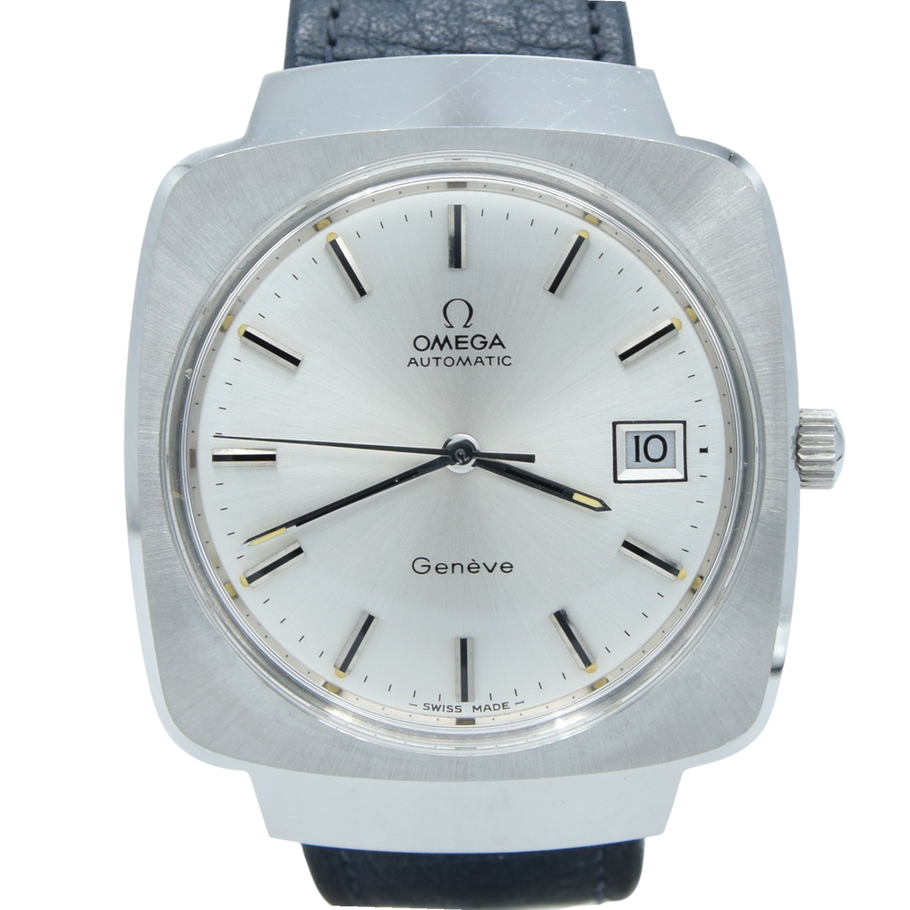 1974-1978 Omega Genève 166.0164 Mint Automatic Large Hooded Model + Box Papers & Strap
