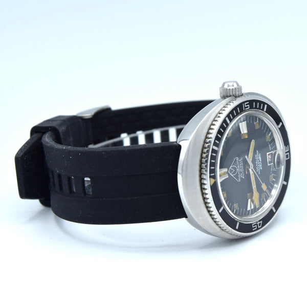 1970s Mondaine 'Egg' Oval Diver style large Automatic wristwatch Bakelite Bezel 38mm