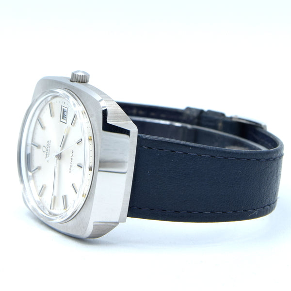 1974-1978 Omega Genève 166.0164 Mint Automatic Large Hooded Model + Box Papers & Strap