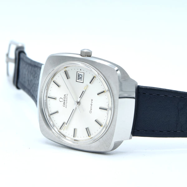 1974-1978 Omega Genève 166.0164 Mint Automatic Large Hooded Model + Box Papers & Strap