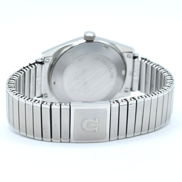 1969 Omega Rare Geneve Automatic Model 166.041 Silver sunburst dial on cool original Fixo - Flex bracelet Cal 565