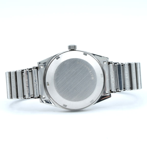1969 Omega Rare Geneve Automatic Model 166.041 Silver sunburst dial on cool original Fixo - Flex bracelet Cal 565
