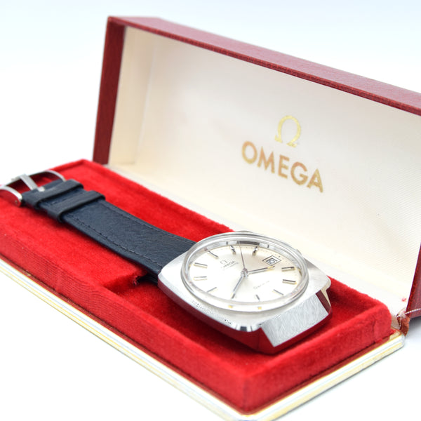 1974-1978 Omega Genève 166.0164 Mint Automatic Large Hooded Model + Box Papers & Strap