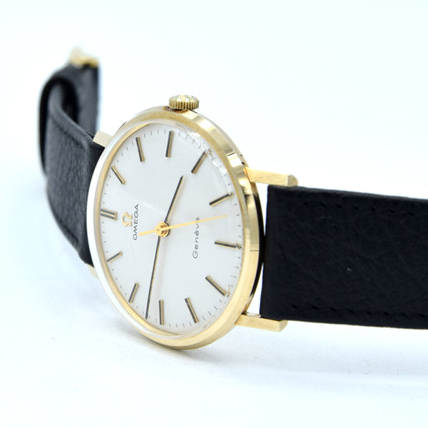 1970/72 Omega Geneve Watch in Solid 9ct Gold English Case Model 131/25016 + Strap & Buckle  - Unpolished