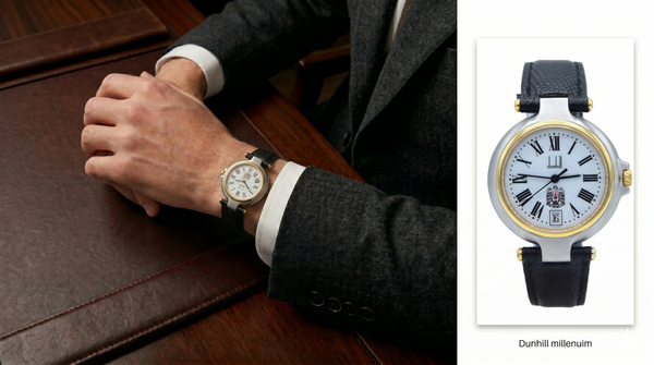 1980s Alfred Dunhill Millennuim swiss quartz unisex Wristwatch with Abu Dhabi / ADNOC Oil Logo