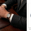 1990s Alfred Dunhill 114 'Octagonal' swiss Mechanical Wristwatch with silvered Dial on leather + Buckle