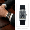 1990s Alfred Dunhill 'Facet' Dunhillion 8014 swiss quartz Date Wristwatch with black Arabic dial on Rubber