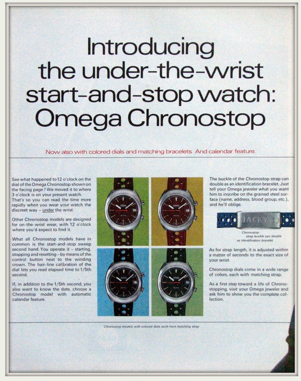 1967 Omega Chronostop Genéve Model 145.010 'Drivers' with Grey Sloped Dial in Stainless Steel on mesh bracelet