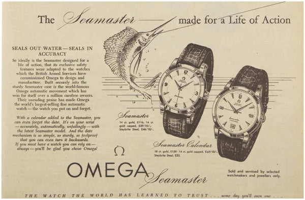 1961 Omega Seamaster Automatic Wristwatch Model 14700 with Original Off-White Explorer Dial in Steel