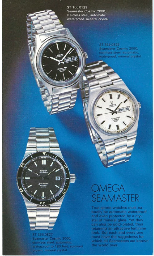 1971 Omega Seamaster Cosmic 2000 Diver Ref. 166.137 – Automatic Cal 1012 – Black Dial, Date, Steel Bracelet