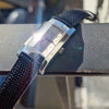 1990s Alfred Dunhill 'Facet' swiss Mechanical Wristwatch with silvered Dial on leather + Buckle & Box