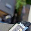 1990s Alfred Dunhill 'Facet' swiss Mechanical Wristwatch with silvered Dial on leather + Buckle & Box