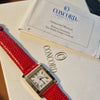 1990s Concord Tank Style Solid 14k Gold Swiss unisex Wristwatch – Unused Condition – Cartier Inspired Dress Watch
