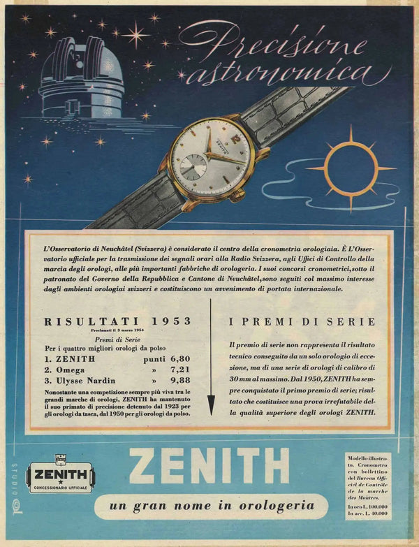1949 Zenith steel bumper Automatic with stunning original dial in steel caliber 133