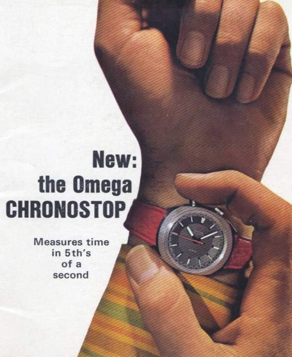 1967 Omega Chronostop Genéve Model 145.010 'Drivers' with Grey Sloped Dial in Stainless Steel on mesh bracelet
