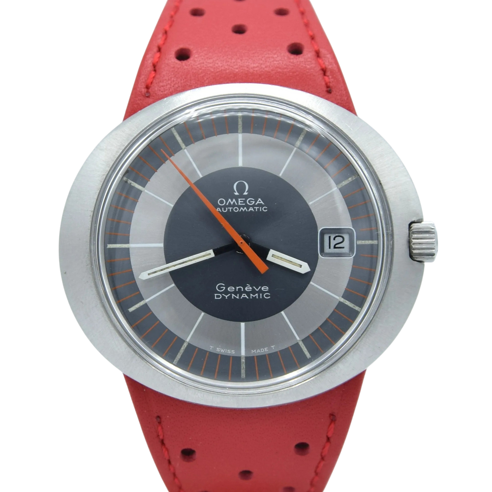 1969 Omega Geneve Dynamic Automatic with Rarer Grey bulls eye Dial 166.039 in Stainless Steel