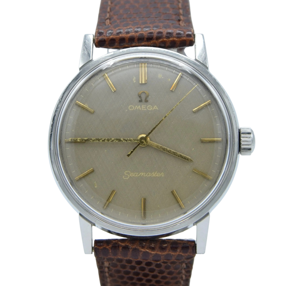 1966 Omega Seamaster with stunning Brown Linen Patina Dial in Stainless Steel Model 135.011