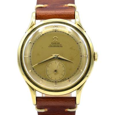 1944 Rare Omega Pre Centenary in 18ct Gold with 18ct Gold Dial Model 2500 Pre Constellation