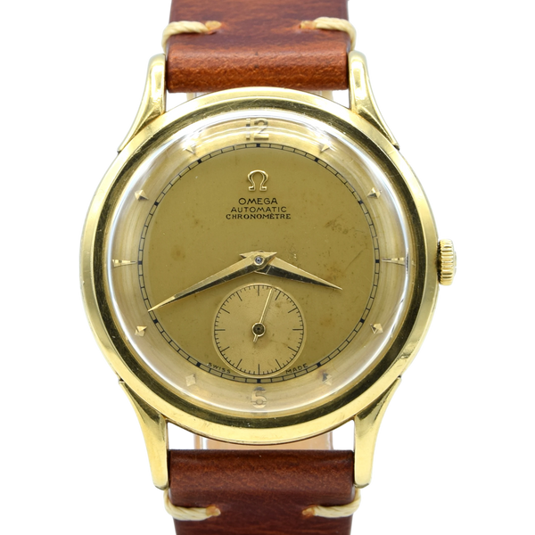 1944 Rare Omega Pre Centenary in 18ct Gold with 18ct Gold Dial Model 2500 Pre Constellation