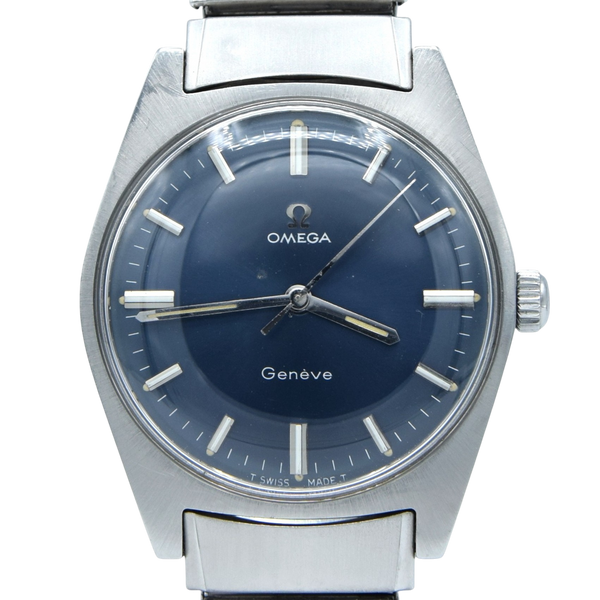 1970 Omega Geneve Model 135.041 Manual Wind with Rare Fixo-Flex Bracelet & electric blue dial