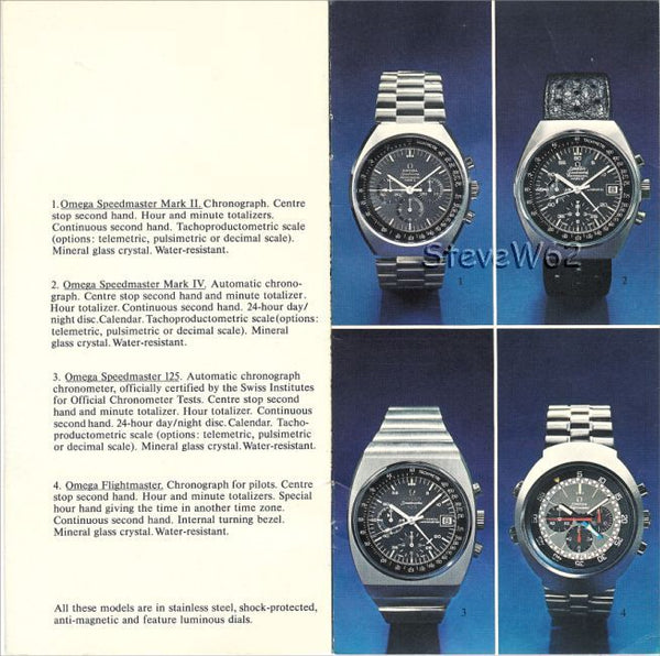 1979 Omega Speedmaster 125 Automatic Chronograph Chronometer Model 178.0002 Stainless Steel on Bracelet