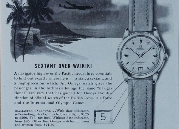 1954 Omega Seamaster bumper 355 Automatic first Date Wristwatch Model 2757 Off-White Dial in Steel