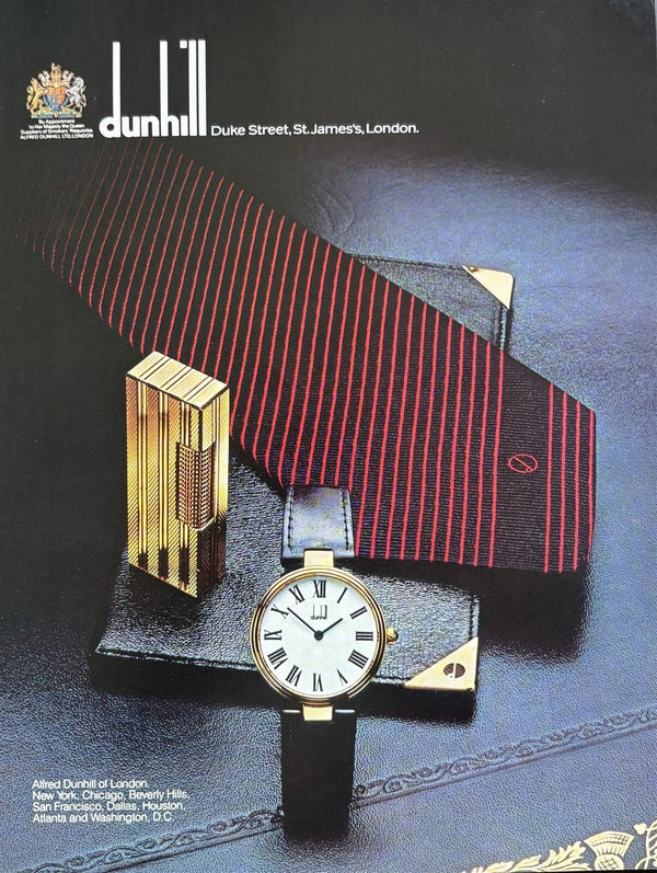 1977 Alfred Dunhill silver 925 sterling 'Green Bulls eye' swiss quartz dress Wristwatch with strap - buckle - box (Copy)