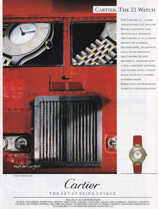 Must De Cartier '21' ladies Quartz 31mm Wristwatch in Gold and Steel on Bracelet  Circa 1990