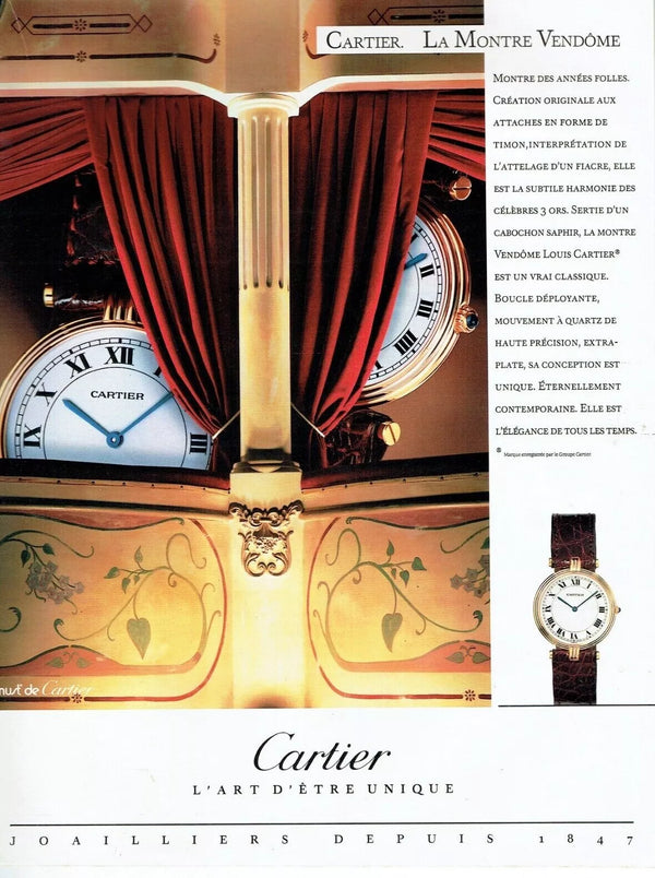 1990s Ladies Cartier 'Must de' Vendôme with Rare sector Roman Dial in Vermeil 925 Silver Gilt