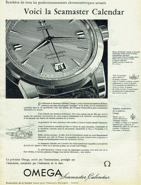 1958 Omega Seamaster Automatic Date Wristwatch Model 2849 with Original Off-White Dial in Stainless Steel