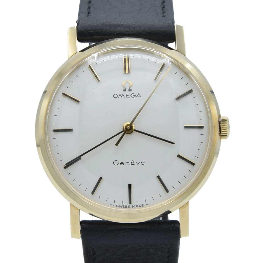 1970/72 Omega Geneve Watch in Solid 9ct Gold English Case Model 131/25016 + Strap & Buckle  - Unpolished