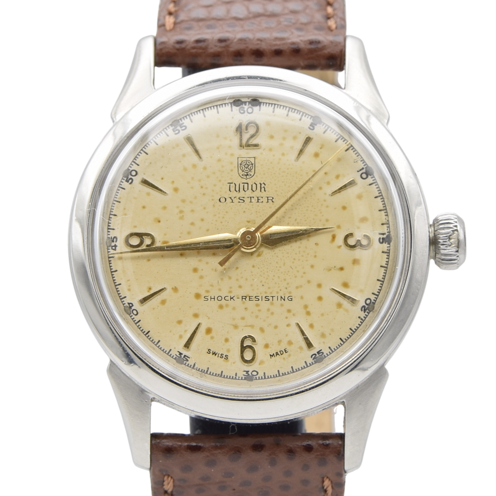 1948 Tudor Oyster 4540 Shock-Resisting 'Explorer dial' Steel Wristwatch 34mm All original patina