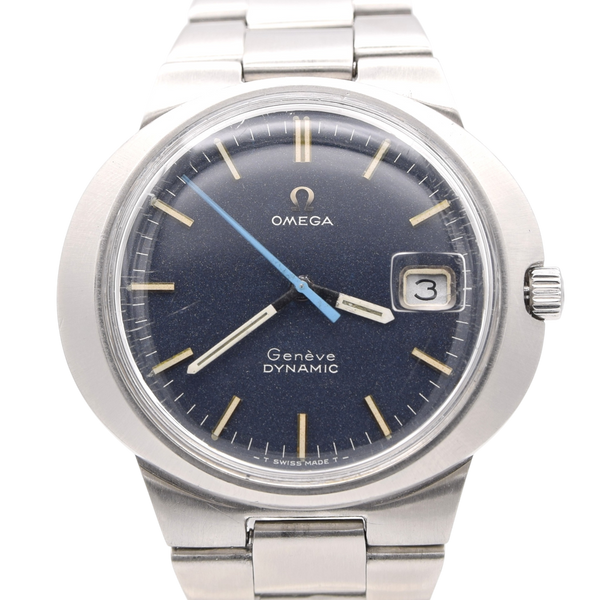 1969 Omega Geneve  dynamic with Gorgeous matte blue Dial Model 136.033 in steel with box